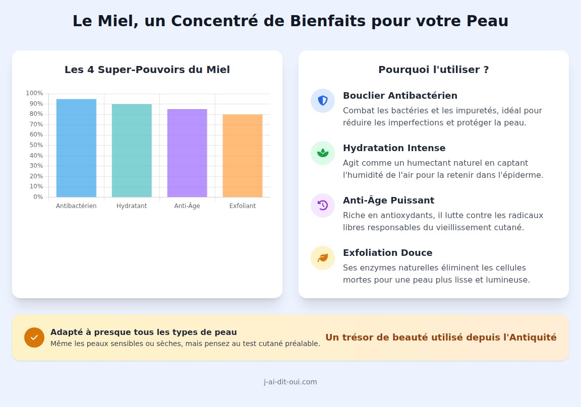 infographie Le miel est-il bon pour la peau du visage ?